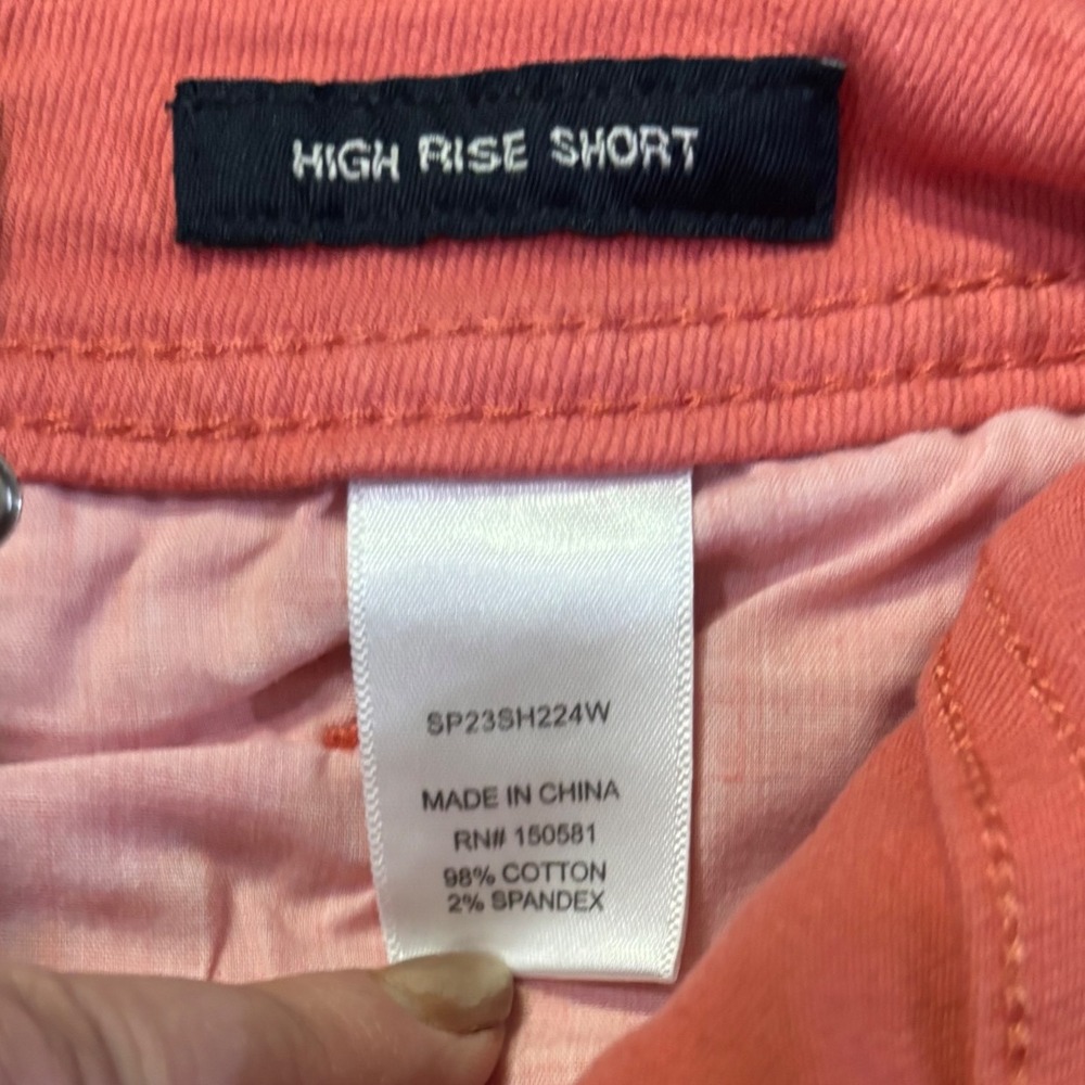 Flag &‎ Anthem Denim Shorts Cuffed Coral Pink Casual Everyday Size 6/28NWT - Picture 8 of 9